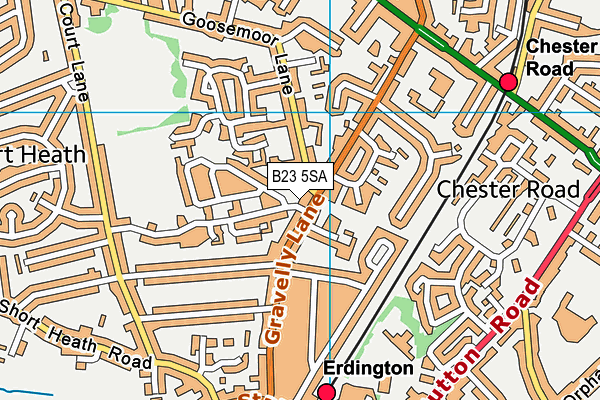 B23 5SA map - OS VectorMap District (Ordnance Survey)