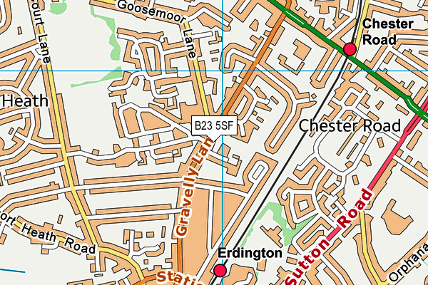 B23 5SF map - OS VectorMap District (Ordnance Survey)