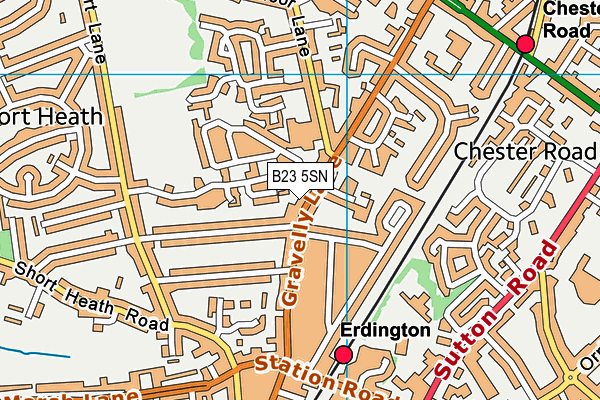 B23 5SN map - OS VectorMap District (Ordnance Survey)