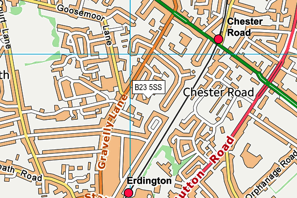 B23 5SS map - OS VectorMap District (Ordnance Survey)