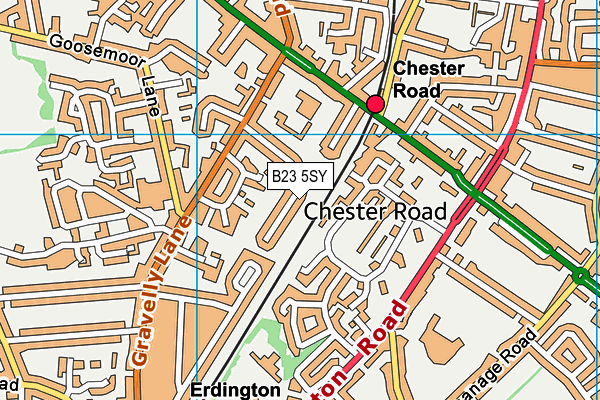 B23 5SY map - OS VectorMap District (Ordnance Survey)