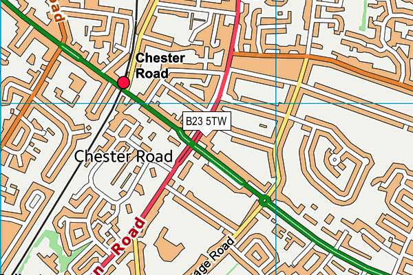 B23 5TW map - OS VectorMap District (Ordnance Survey)