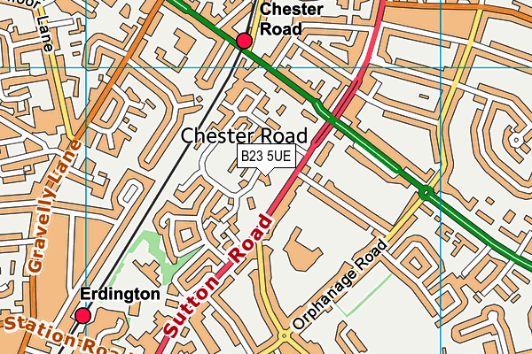 B23 5UE map - OS VectorMap District (Ordnance Survey)