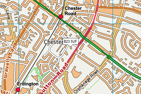 B23 5UF map - OS VectorMap District (Ordnance Survey)