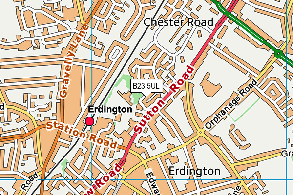 B23 5UL map - OS VectorMap District (Ordnance Survey)