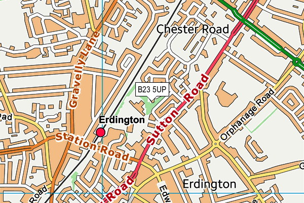 B23 5UP map - OS VectorMap District (Ordnance Survey)