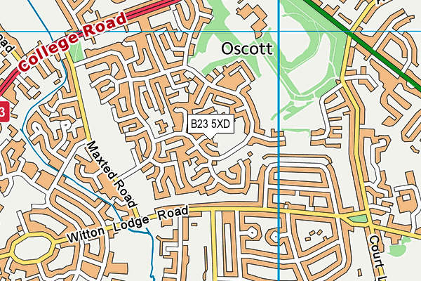 B23 5XD map - OS VectorMap District (Ordnance Survey)
