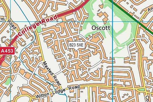 B23 5XE map - OS VectorMap District (Ordnance Survey)
