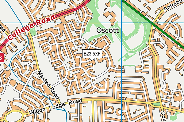 B23 5XF map - OS VectorMap District (Ordnance Survey)