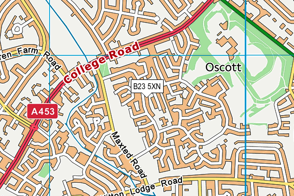 B23 5XN map - OS VectorMap District (Ordnance Survey)