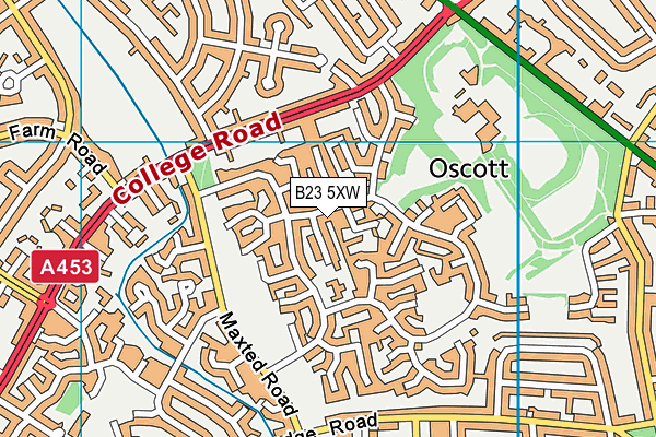 B23 5XW map - OS VectorMap District (Ordnance Survey)