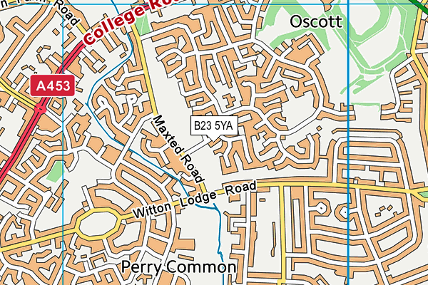 B23 5YA map - OS VectorMap District (Ordnance Survey)