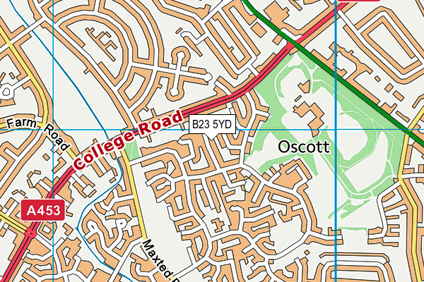 B23 5YD map - OS VectorMap District (Ordnance Survey)
