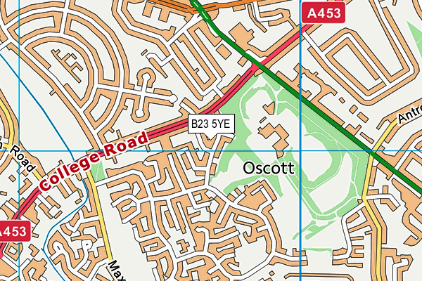 B23 5YE map - OS VectorMap District (Ordnance Survey)