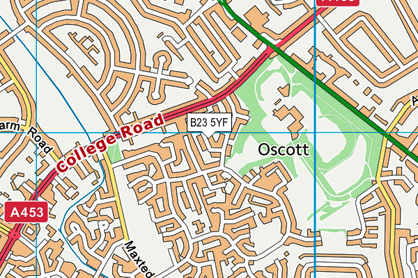 B23 5YF map - OS VectorMap District (Ordnance Survey)