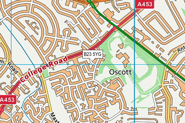 B23 5YG map - OS VectorMap District (Ordnance Survey)