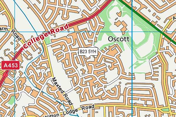 B23 5YH map - OS VectorMap District (Ordnance Survey)