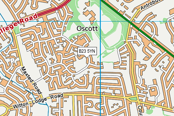 B23 5YN map - OS VectorMap District (Ordnance Survey)