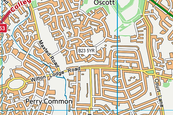 B23 5YR map - OS VectorMap District (Ordnance Survey)