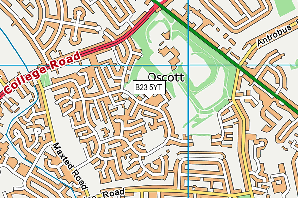 B23 5YT map - OS VectorMap District (Ordnance Survey)