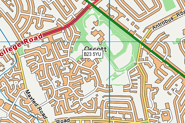 B23 5YU map - OS VectorMap District (Ordnance Survey)