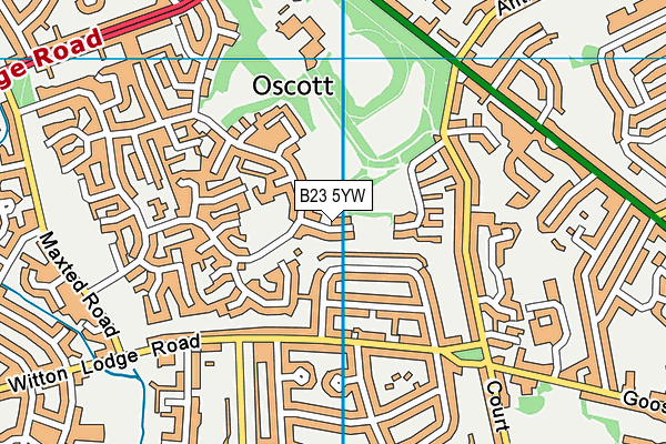 B23 5YW map - OS VectorMap District (Ordnance Survey)