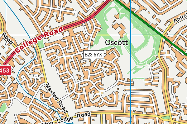B23 5YX map - OS VectorMap District (Ordnance Survey)