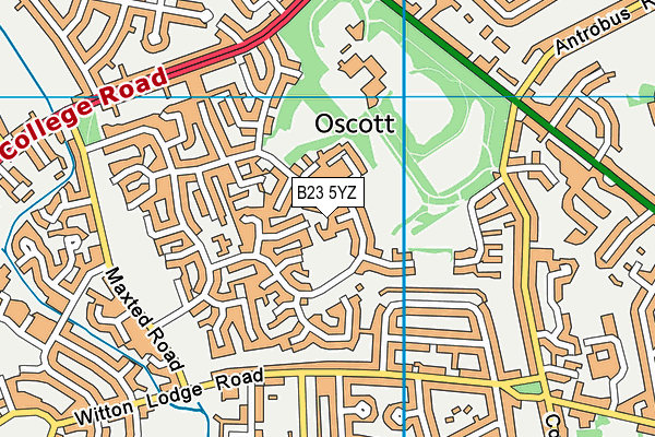 B23 5YZ map - OS VectorMap District (Ordnance Survey)