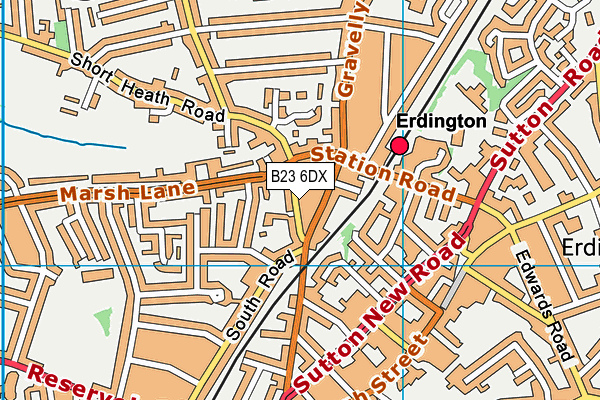 B23 6DX map - OS VectorMap District (Ordnance Survey)