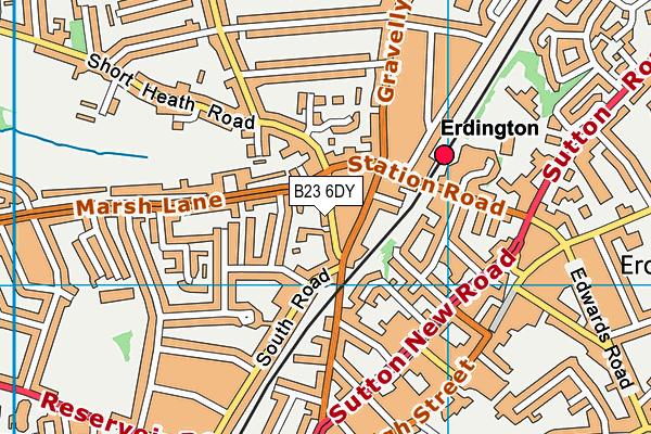 B23 6DY map - OS VectorMap District (Ordnance Survey)