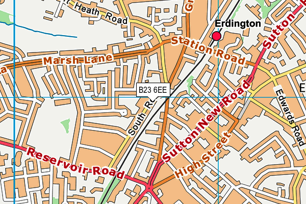 B23 6EE map - OS VectorMap District (Ordnance Survey)