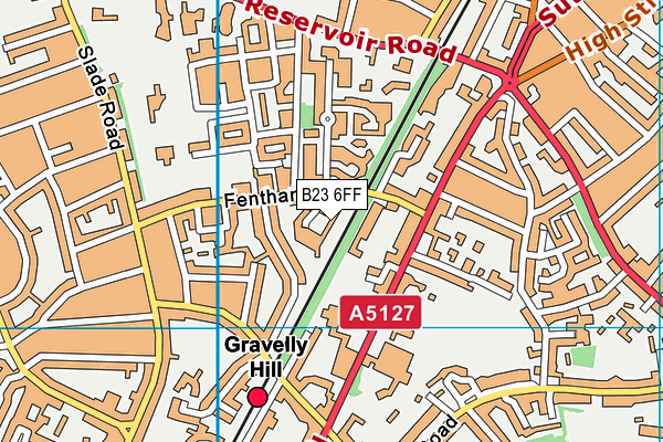 B23 6FF map - OS VectorMap District (Ordnance Survey)