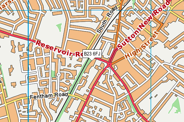 B23 6FJ map - OS VectorMap District (Ordnance Survey)