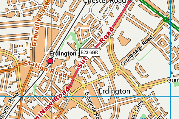 B23 6GR map - OS VectorMap District (Ordnance Survey)