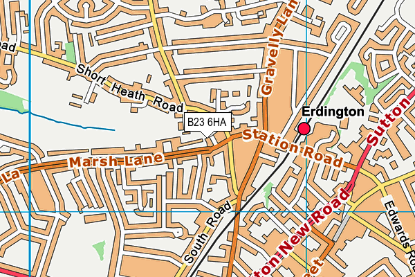 B23 6HA map - OS VectorMap District (Ordnance Survey)