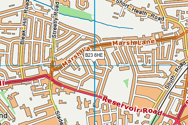 B23 6HE map - OS VectorMap District (Ordnance Survey)