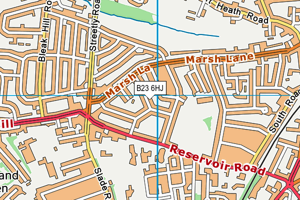 B23 6HJ map - OS VectorMap District (Ordnance Survey)