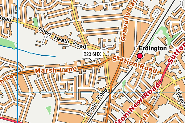 B23 6HX map - OS VectorMap District (Ordnance Survey)