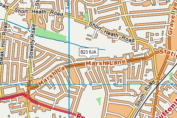 B23 6JA map - OS VectorMap District (Ordnance Survey)