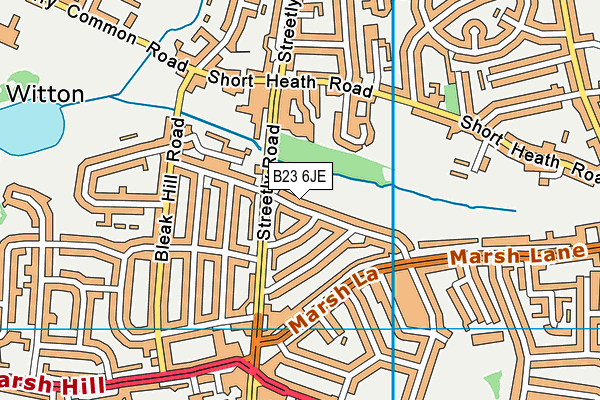 B23 6JE map - OS VectorMap District (Ordnance Survey)