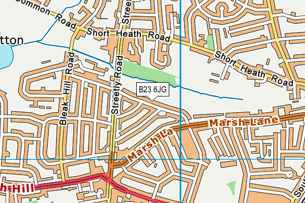 B23 6JG map - OS VectorMap District (Ordnance Survey)