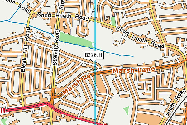 B23 6JH map - OS VectorMap District (Ordnance Survey)