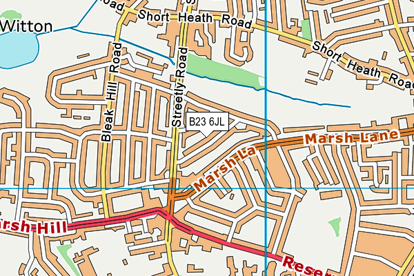 B23 6JL map - OS VectorMap District (Ordnance Survey)