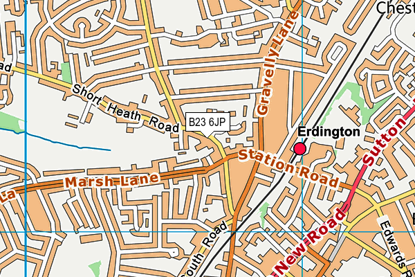 B23 6JP map - OS VectorMap District (Ordnance Survey)