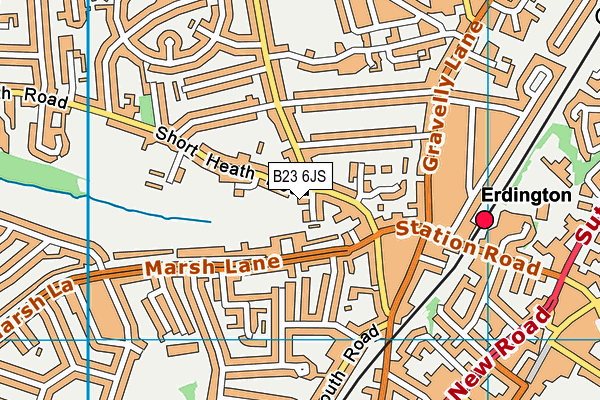 B23 6JS map - OS VectorMap District (Ordnance Survey)