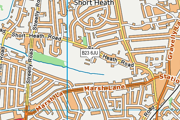 B23 6JU map - OS VectorMap District (Ordnance Survey)