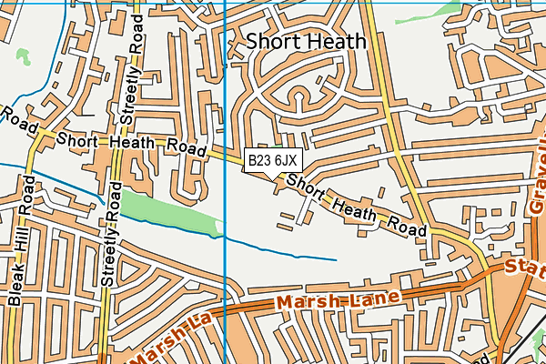 Short Heath Playing Fields map (B23 6JX) - OS VectorMap District (Ordnance Survey)