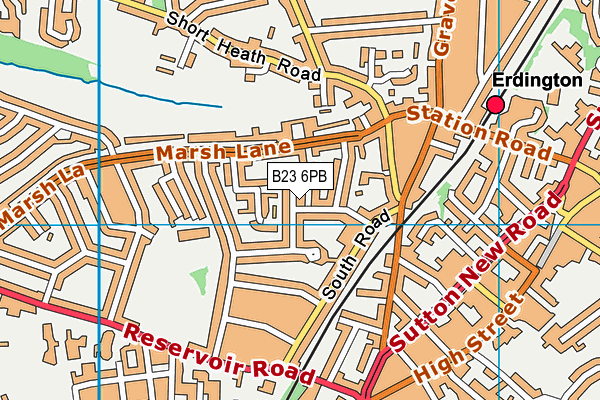 B23 6PB map - OS VectorMap District (Ordnance Survey)