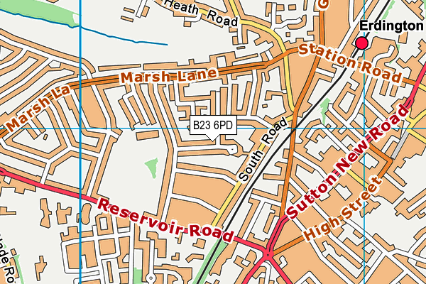 B23 6PD map - OS VectorMap District (Ordnance Survey)