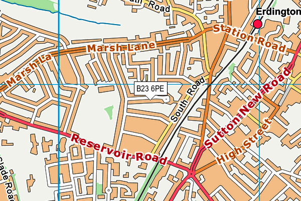 B23 6PE map - OS VectorMap District (Ordnance Survey)